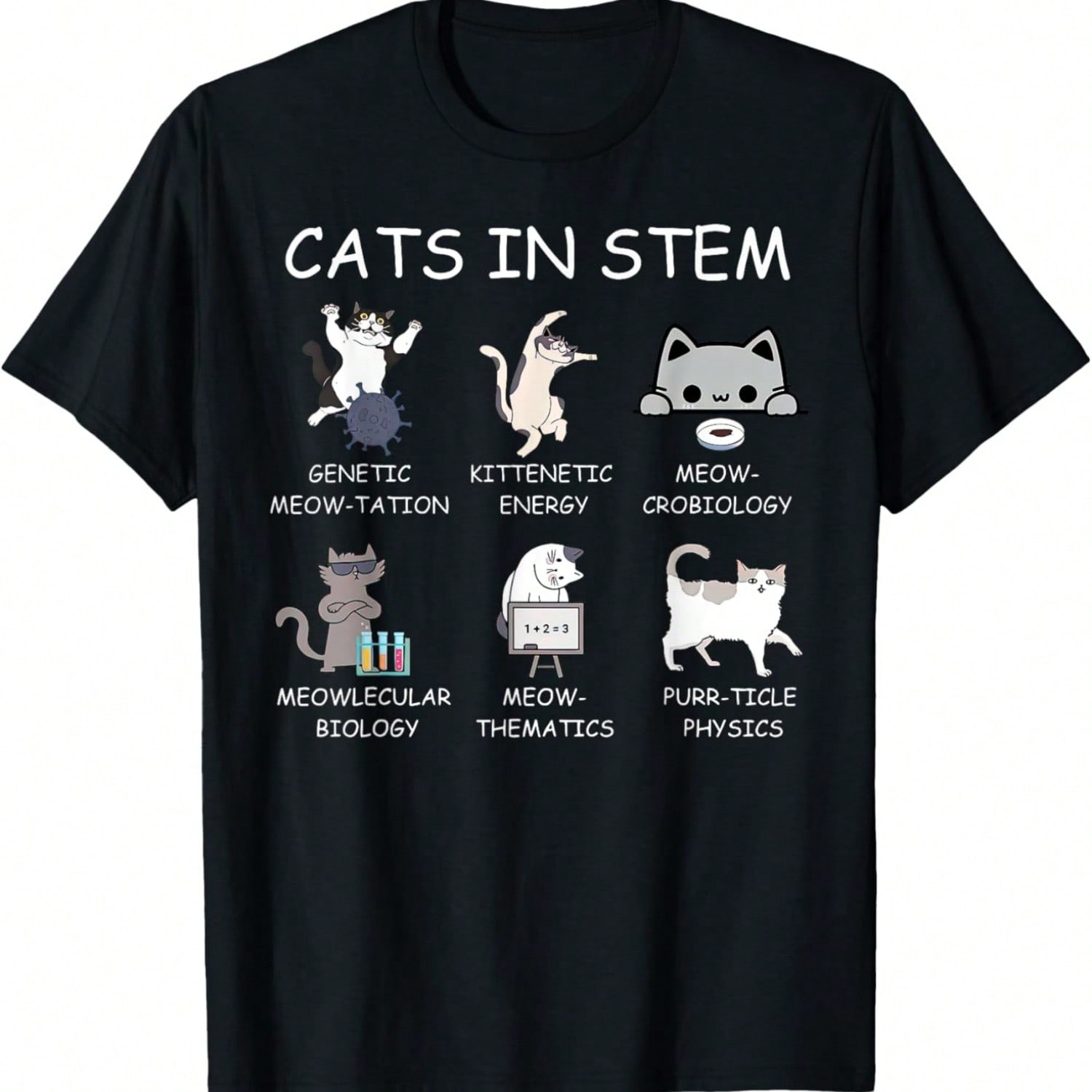 Funny Science Meme Cats In Stem Scientist Nerd Cat Lover Men Women T-Shirt(1) S разноцветный