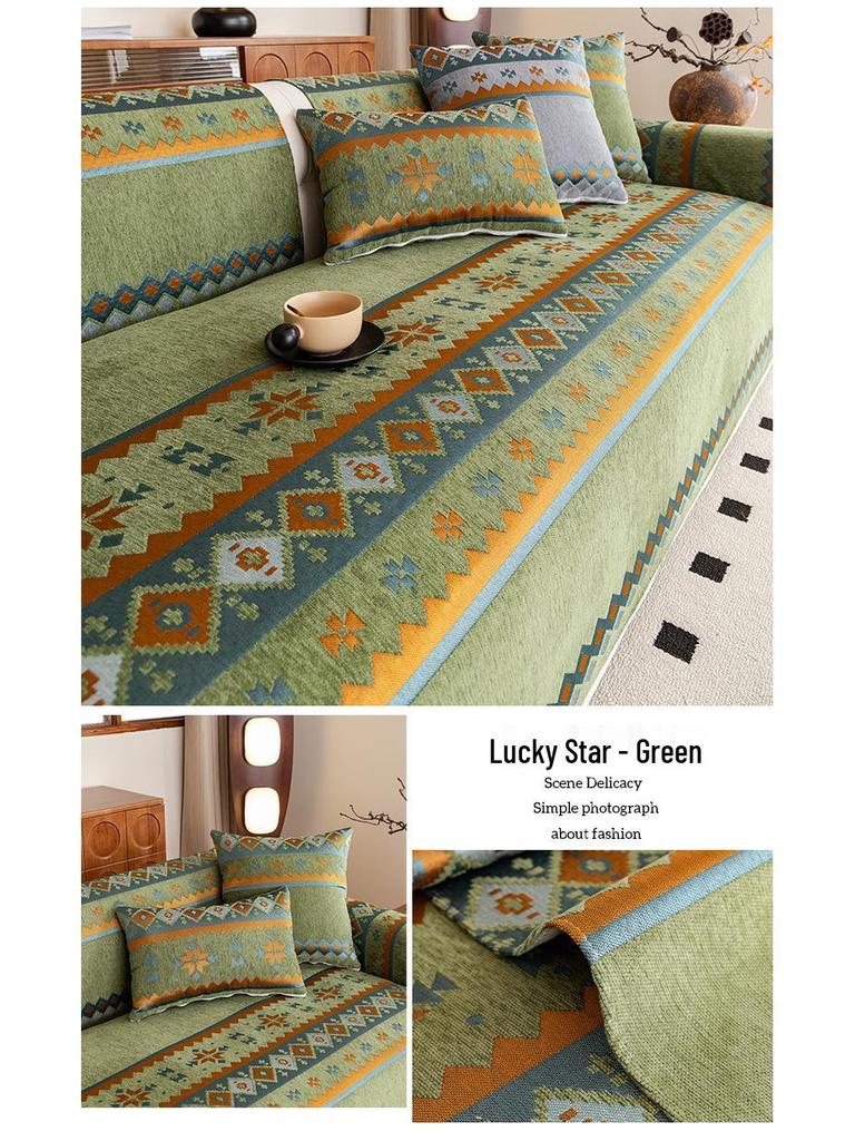 Bohemian Ethnic Sofa Cushion: Non-Slip, Dirt-Resistant, All-Season Universal Cover for 2026