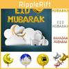 Conjunto Elegante de Balões de Folha Eid Ramadan Hajj Mubarak Para Suprimentos de Festa Islâmica