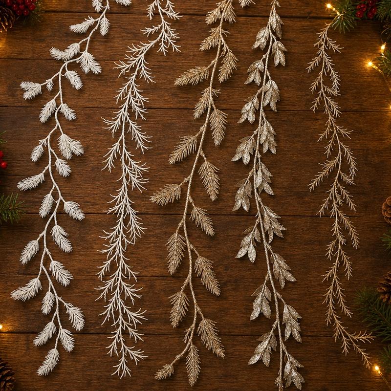 Christmas Hanging Leaves Accessories Home Table Staircase Long Artificial Plant Decor Christmas Tree Pendants Room Festive Decor 7