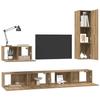 Wall Mounted TV Cabinet 4 pcs Artisan Oak Wood Based Material