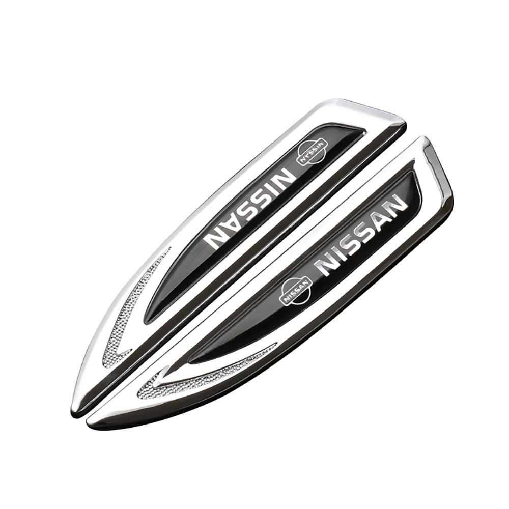 2PC Blade Badge Decor Sticker Labeling Car Emblem Body Trim Accessories For Nissan Nismo X-Trail Qashqai Sylphy Altima Leaf Note
