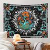 1pc Bohemian Burning Sun Mushroom Octopus Tapestry, Psychedelic Eye Marine Creature Tapestry