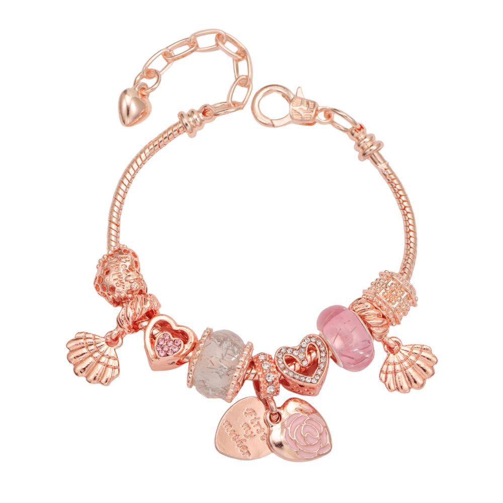 Luxury Rose Gold Sakura Snowflake Beaded Bracelet - Valentine's Day Gift
