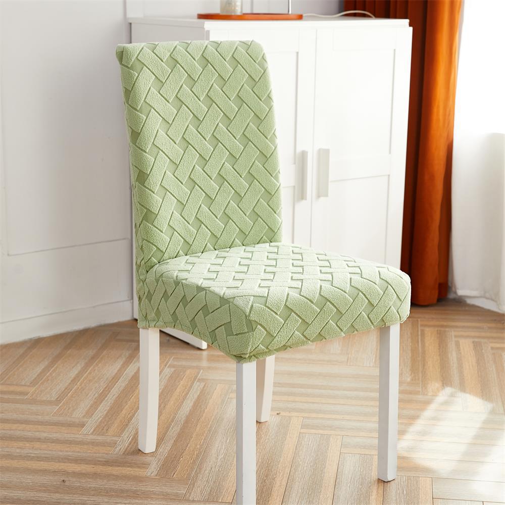 1 Piece Chair Cover for Dining Room Stretch Jacquard Dining Chair Cover Slipcover Elastic Spandex Kitchen Chair Cover