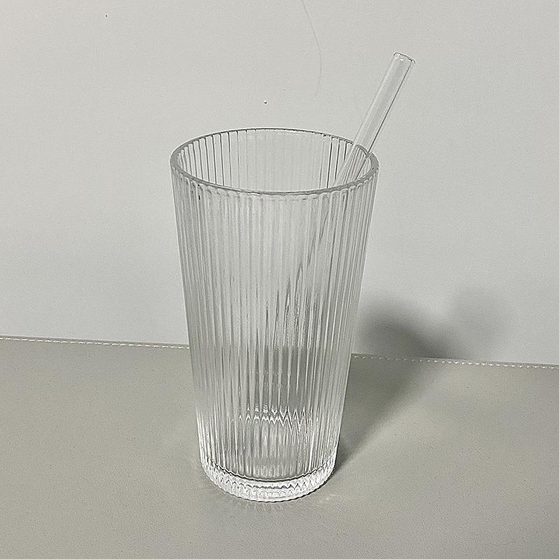 13oz 380ml Cocktailglas im nordischen Stil mit vertikalen Streifen, Kaltwasserbecher, transparent, Zitrone, Long Island, Eisteebecher, Milchpartybecher