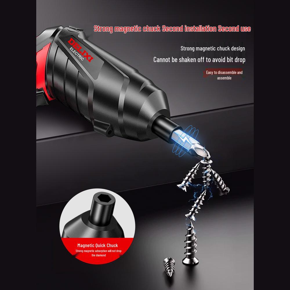 Delixi Pistol-Grip Electric Screwdriver & Drill Set - Compact, Multifunctional Home Tool