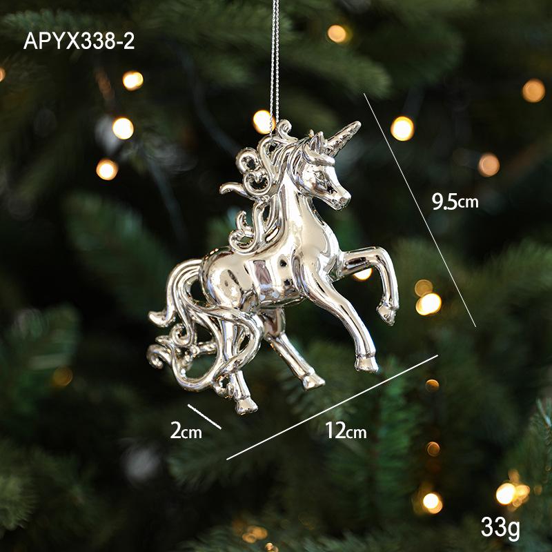 Silver Irregular Electroplated Christmas Tree Ornaments - Glossy Plastic Pendants In Stock