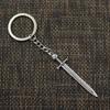 Fashion 30mm Key Ring Metal Key Chain Keychain Jewelry Antique Bronze   Plated Sword Cat 66x15mm Pendant
