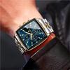 BINBOND Men Multifunctional Quartz Watch Three-Eye Six-Hand Business Stainless Steel Band Fashion Casual Wristwatch Reloj Hombre