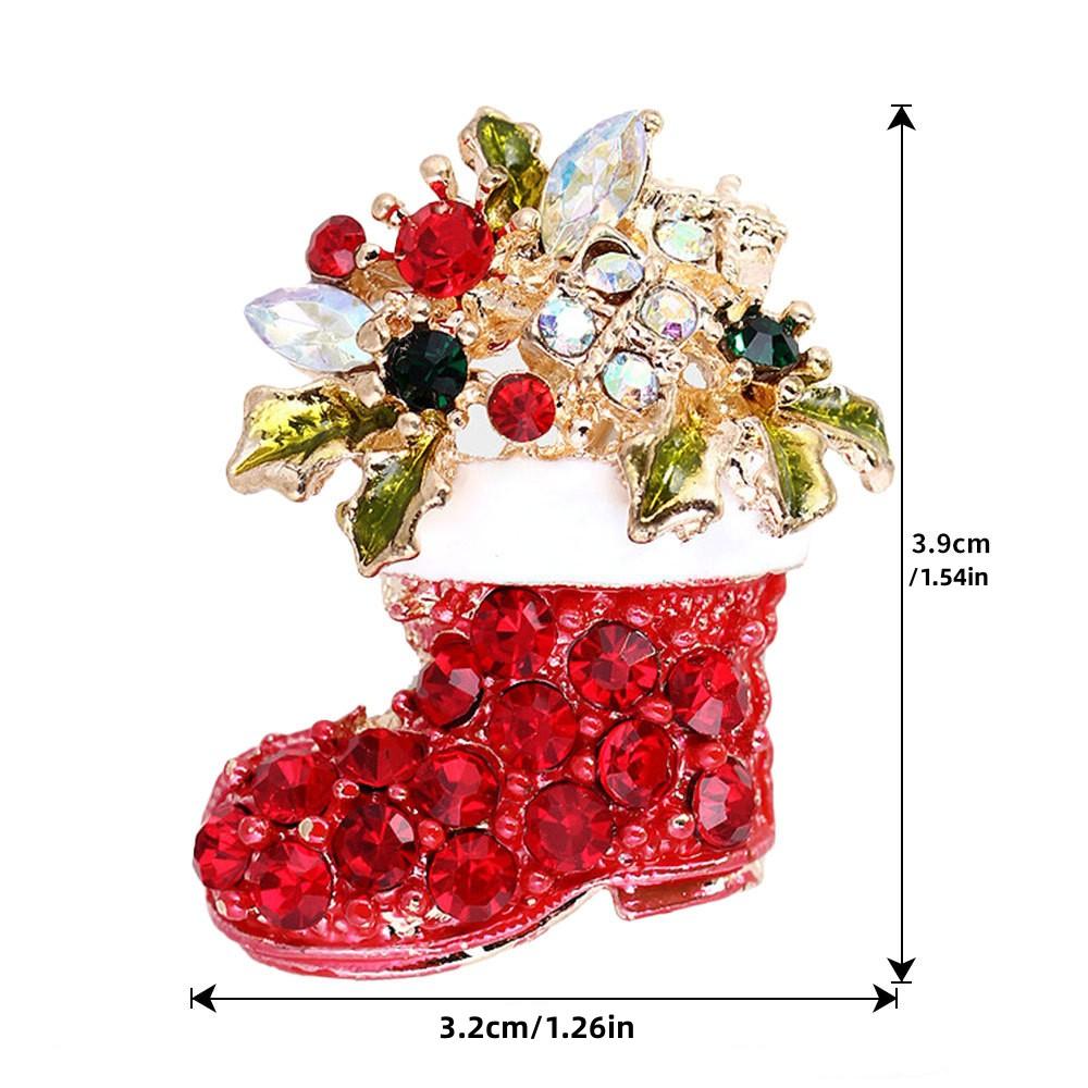 Weihnachts-Emaille-Brosche, Weihnachtsstiefel, Kranz, Metallnadel, Modeschmuckgeschenk für Frauen und Männer, Weihnachtsdekorationsgeschenke.