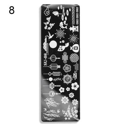  Nagelstempelplatten Menschliches Gesicht Design DIY Mini Praktische Nagelgesicht Blumendruckplatte für Frauen
