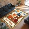 Forest Theme Crystal Velvet Floor Rug Personalized Custom Name Text Warm Carpet Home Decoration