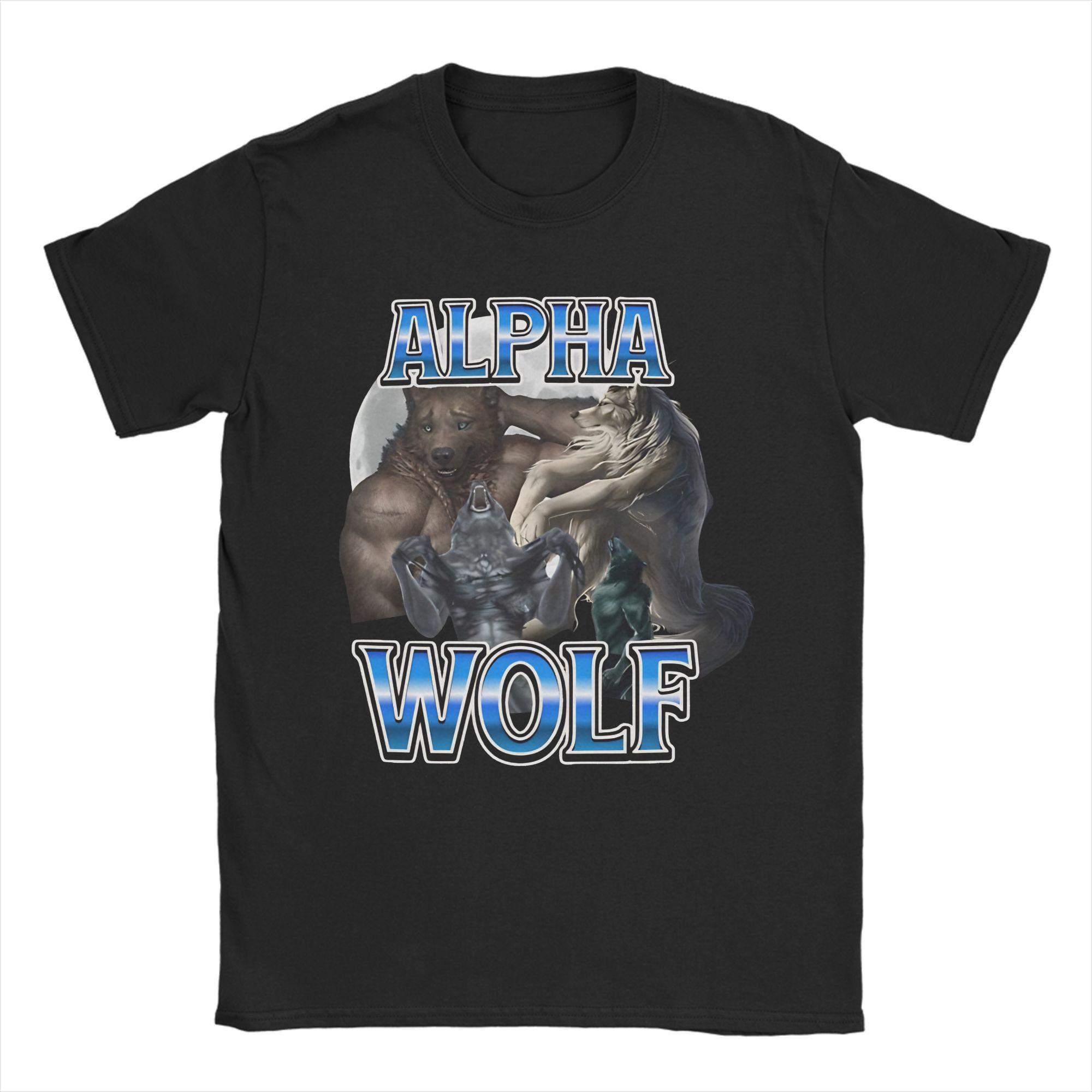 Alpha Wolf Funny Sigma Alpha Meme T Shirt Novelty T-Shirts Short Sleeve Y2K Casual Tshirt Summer Pure Cotton Plus Size Clothes S разноцветный