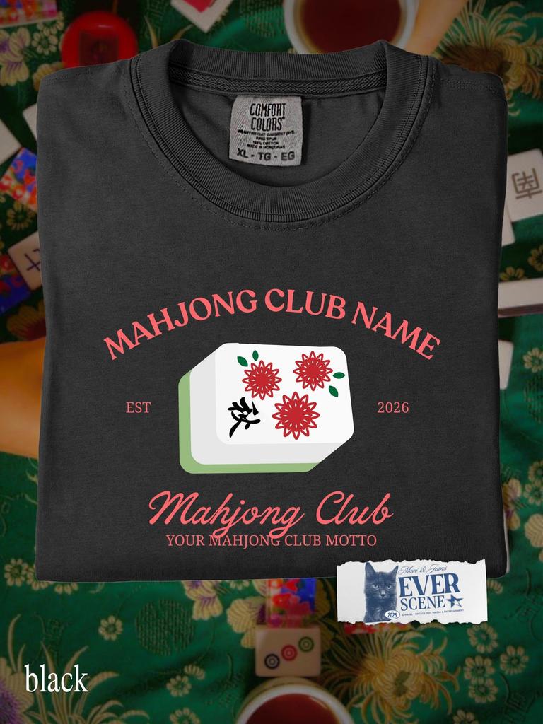 Custom Mahjong Club Shirt Comfort Colors, Personalizable Mahjong Tee, Mahjong Lover Gift, Mahjong Gift Ideas For Club, Mahjong Accessories