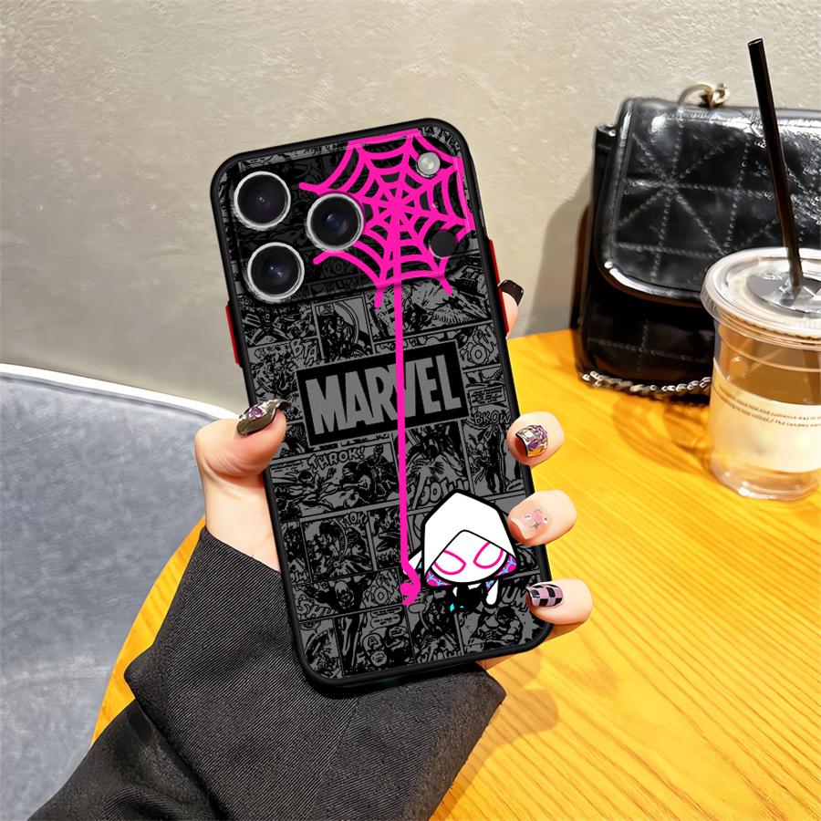 Marvel Cute Spiderman Case for iPhone 17 Pro Max Air 15 XS XR 14 12 17e 11 7 8 SE 16 Plus 13 Mini Back Phone Cover
