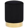 VidaXL Stool Black and Gold Velvet 28 X 36 Cm 249839