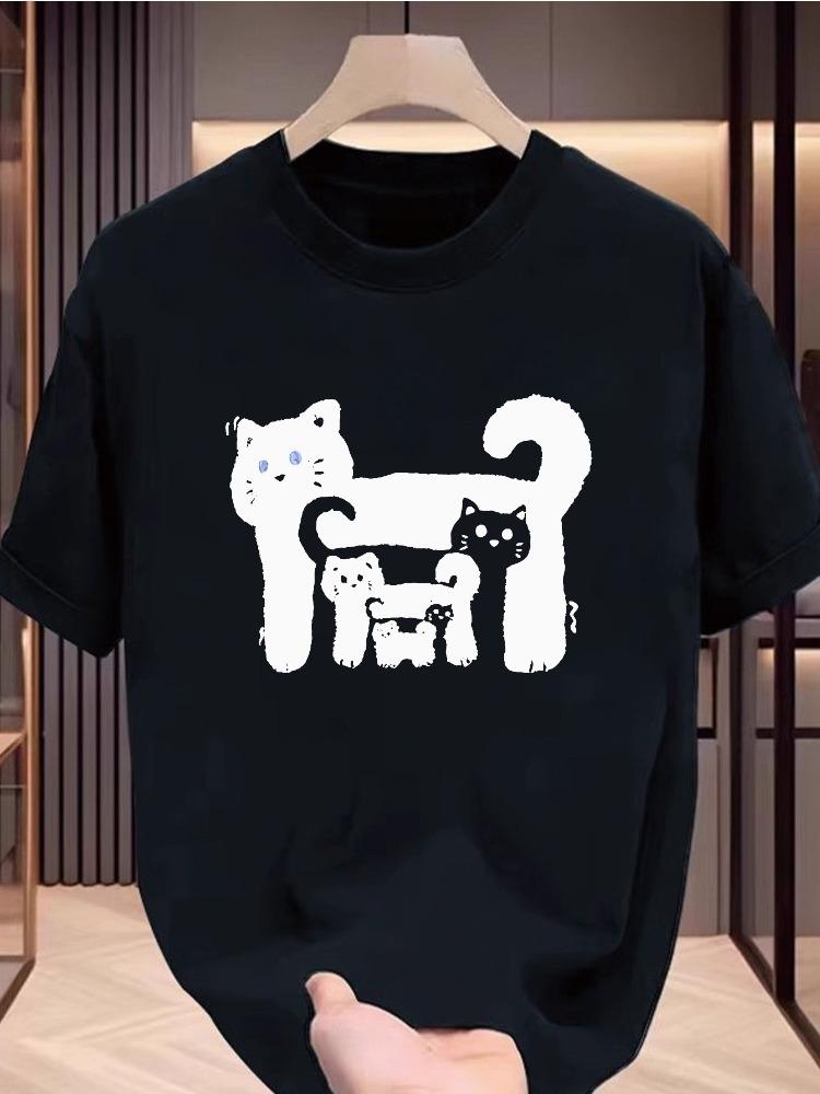 Cute Cat Family Graphic T-shirt