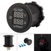 Car Motorcycle  12-24V Dual LED Digital Voltmeter Ammeter Amp Volt Meter Guage Motorcycle Dual LED Voltmeter Ammeter