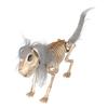 Halloween Skeleton Dog Decoration Posable Standing Dog Skeleton with Movable Joints Plastic Full Body Dog Bone with Mane