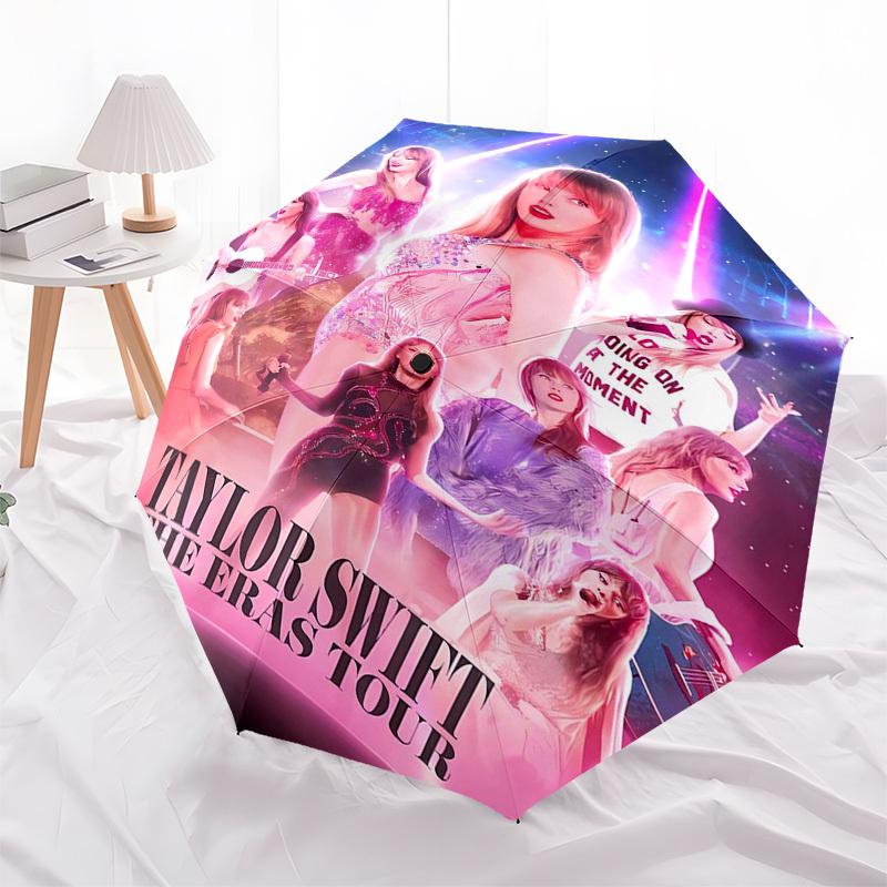 Ombrello Automatico con Apertura e Chiusura a Tema Taylor Swift, Ombrello da Viaggio Compatto, Leggero e Portatile, Adatto per la Spiaggia e gli Spostamenti