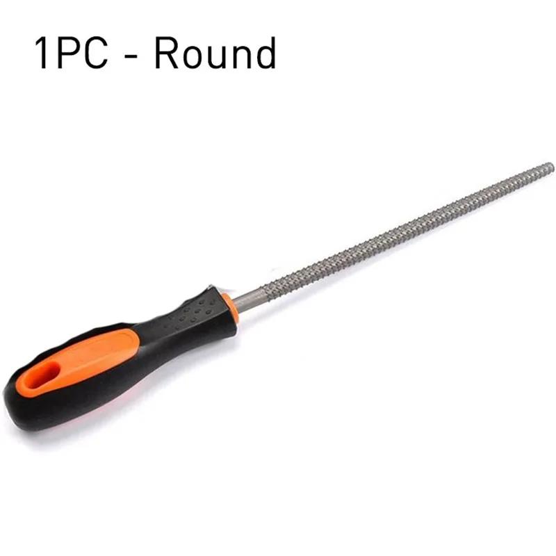 8" Wood Rasp Files Coarse-Teeth Woodworking Filing Round Flat Half-Round File