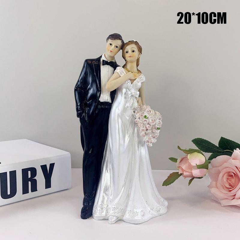 Topper Elegant Tort Nuntă Mire & Mireasă - Decorațiune pentru Aniversare, Petrecere Burlăcițe, Petrecere de Logodnă