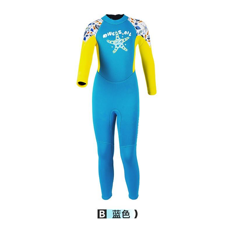 Kids 2.5mm Neoprene Wetsuit Diving Snorkeling Surfing Warm Fullsuit Long Sleeve Boys Winter Fall