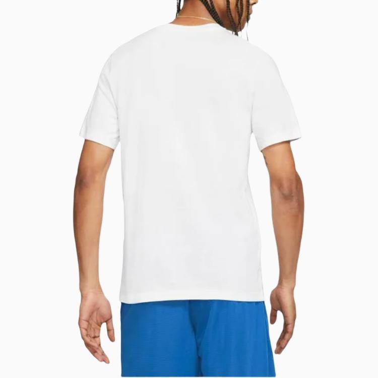Nike Desen animat LeBron James Imprimeu Baschet Sport Gât Echipaj Mânecă Scurtă Tricou Bărbați Topuri Alb DD0789-100
