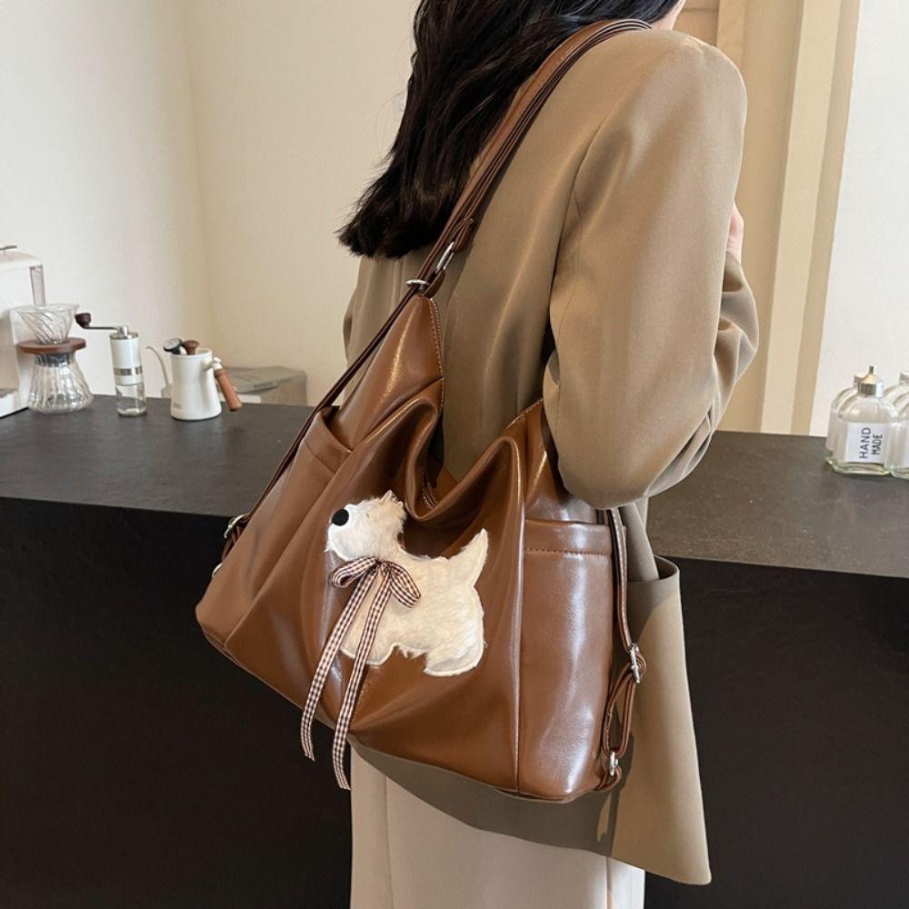 Large Capacity Bow Puppy Crossbody Bag New Design Shoulder Tote Handbag  Girls