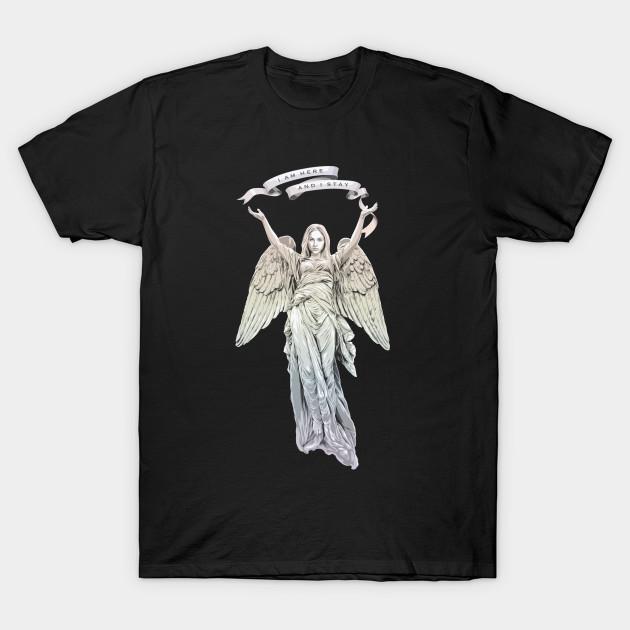 

Men Black Print T-shirt Earp Angel No-Cut Transfer Paper Print Cotton Tshirt 2XL чорний