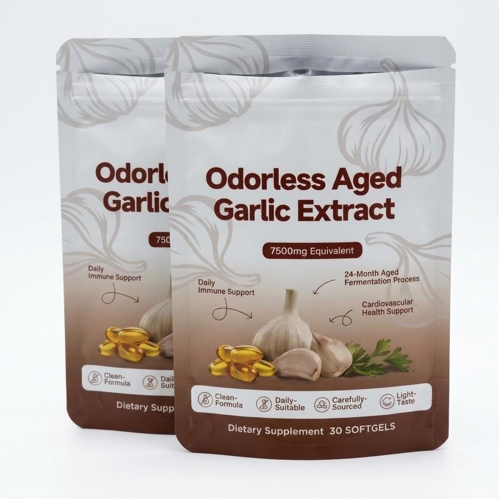 Aged Garlic Extract 7500mg | Odorless Garlic | Heart & Immune Support | Non-GMO, Gluten Free