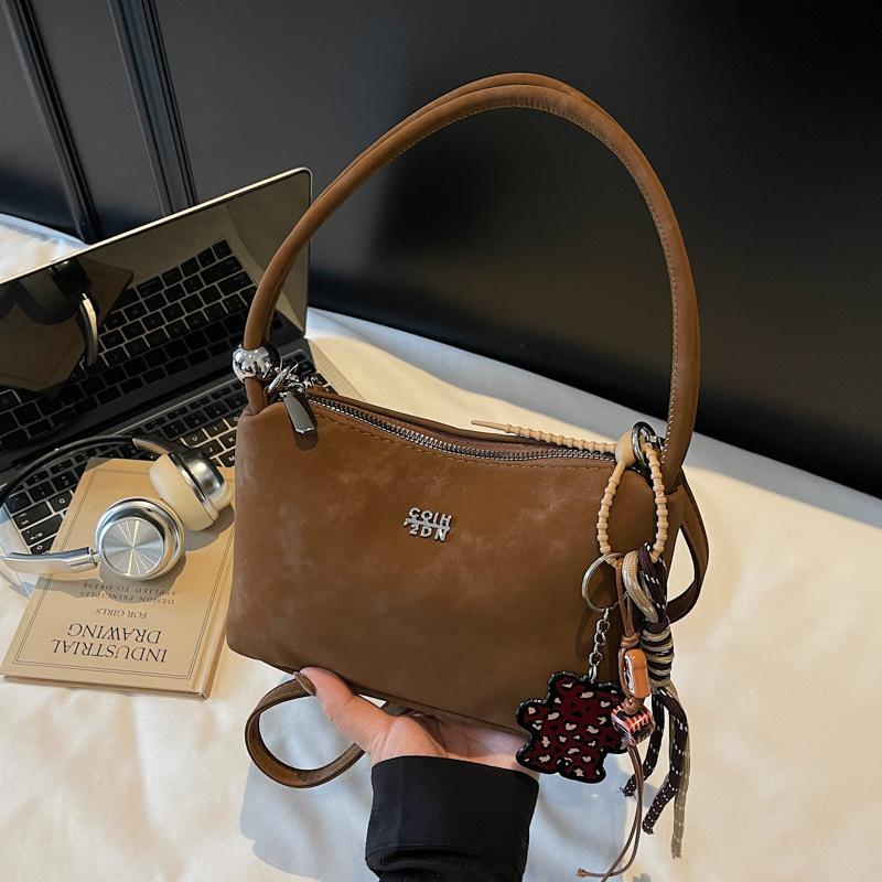 Hand bag women's 2025 new trendy light luxury niche high-end shoulder bag popular retro messenger bucket bag