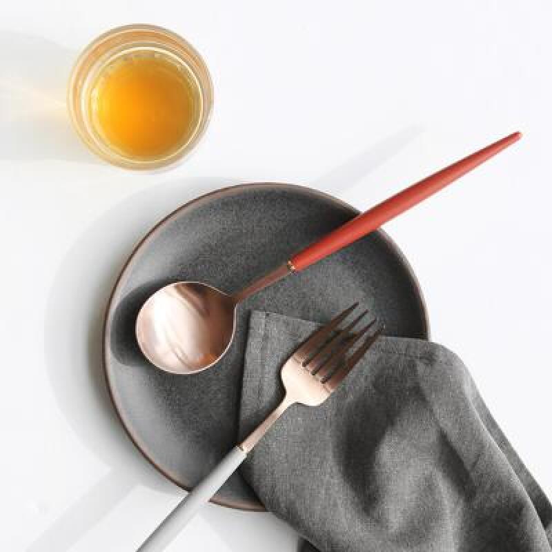 [Eiffel Line] Rose Gold Cutlery (Dinner) Dinner Spoon Choco Brown