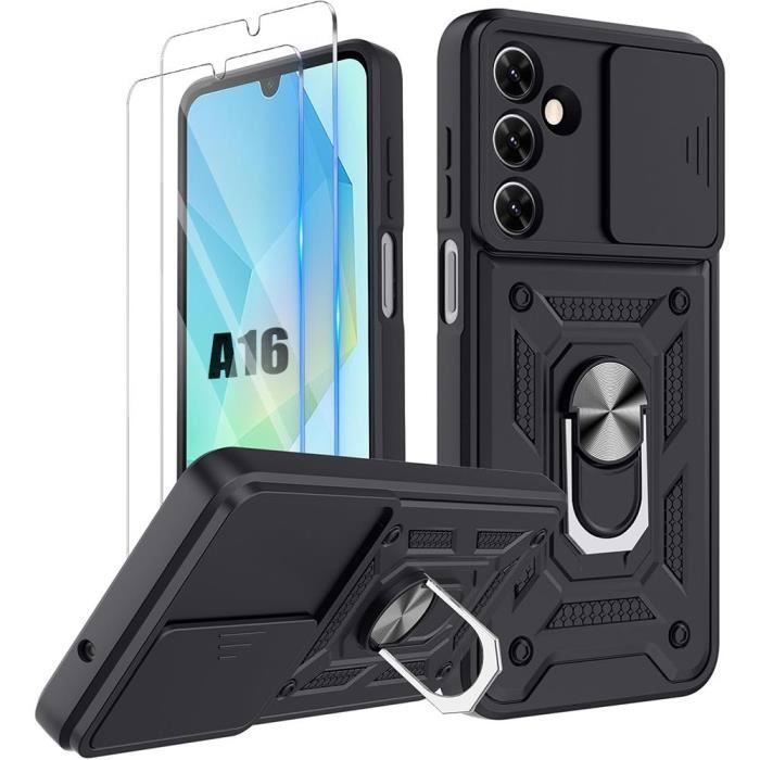 Coque - BOOLING - Samsung Galaxy A16 5G - Antichoc - Noir - Protection Caméra