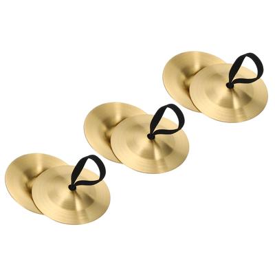PATIKIL Finger Set of Brass and Golden for Foot Dance Operation Cymbals, 3, 2.08mm Diameter, Copper, Tone, Parties, One-Handed