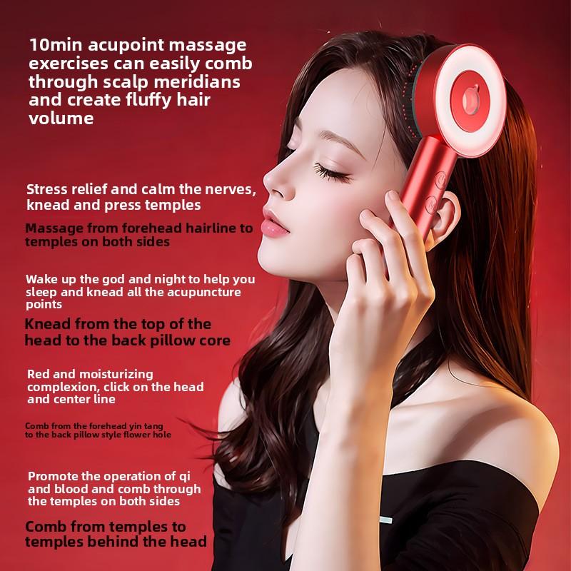 Massage Scalp Comb Red Light Hair Growth Instrument Anti-dense Hair Comb Essence Introduction Comb Press Head Massager