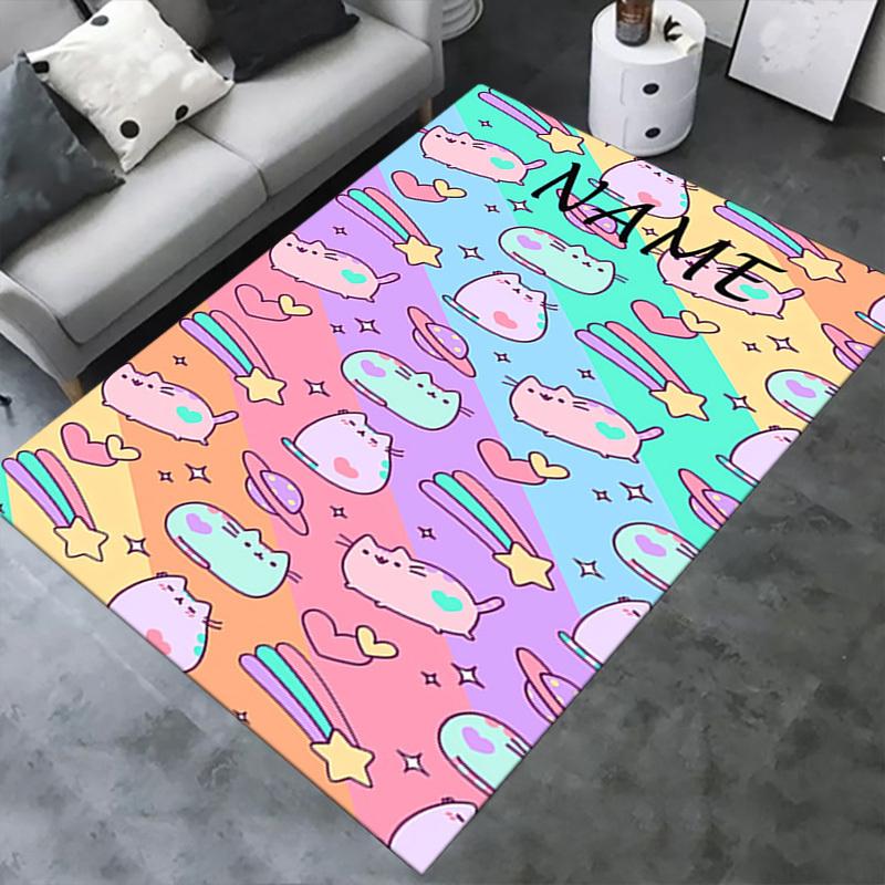Schattig, Pluizig, Kat Kantoor Tapijt Zacht Polyester Entree Tapijt Wasbaar Antislip Machine Wasbaar In