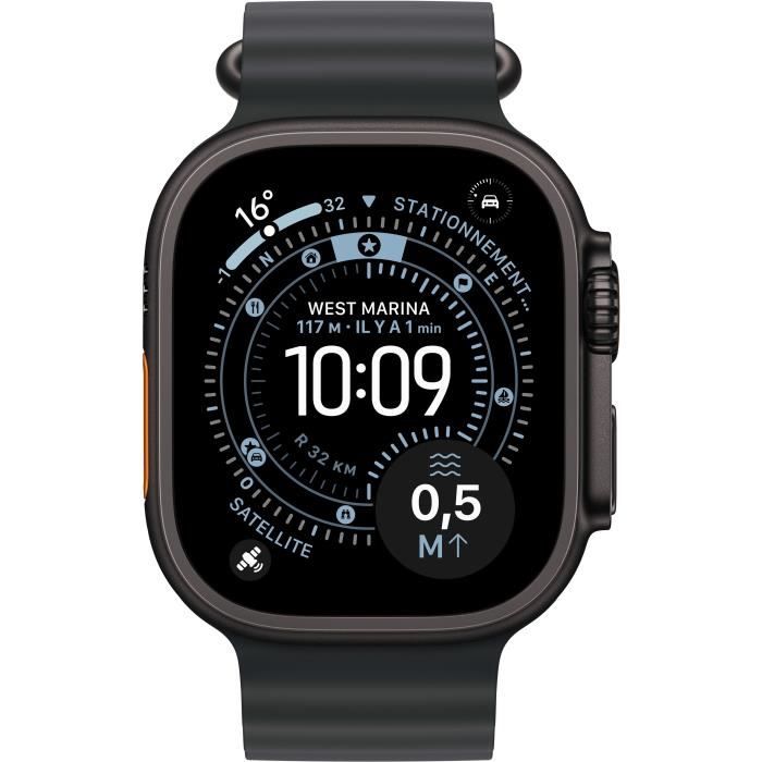 Apple Watch Ultra 3 GPS + Cellular - 49mm - Black Titanium Case - Black OceanBand Strap