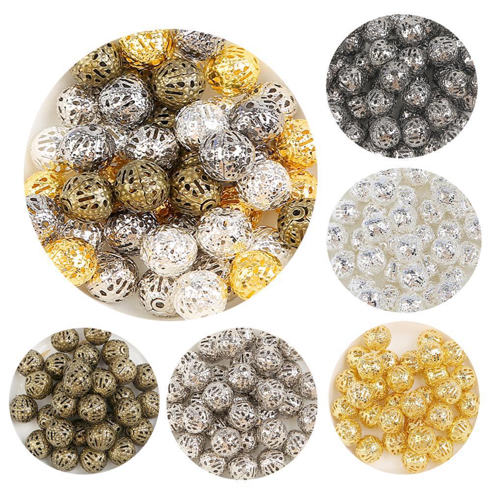 

DIY Jewelry Accessories: Hollow Metal Flower Beads 4-16mm, Set of 500 4mm 500 pcs