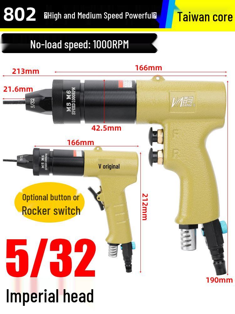 Bai Ma Z8M Pneumatic Rivet Nut & Cap Gun (Imperial & US Standard Compatible)