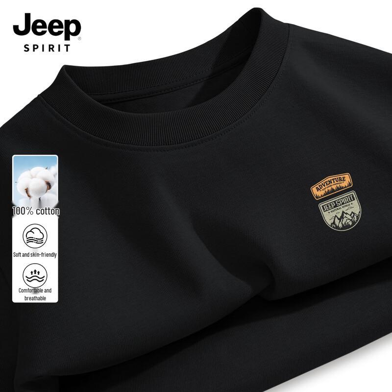 JEEP SPIRIT Men s Casual Loose Fit Round Neck Long Sleeve T-Shirt L