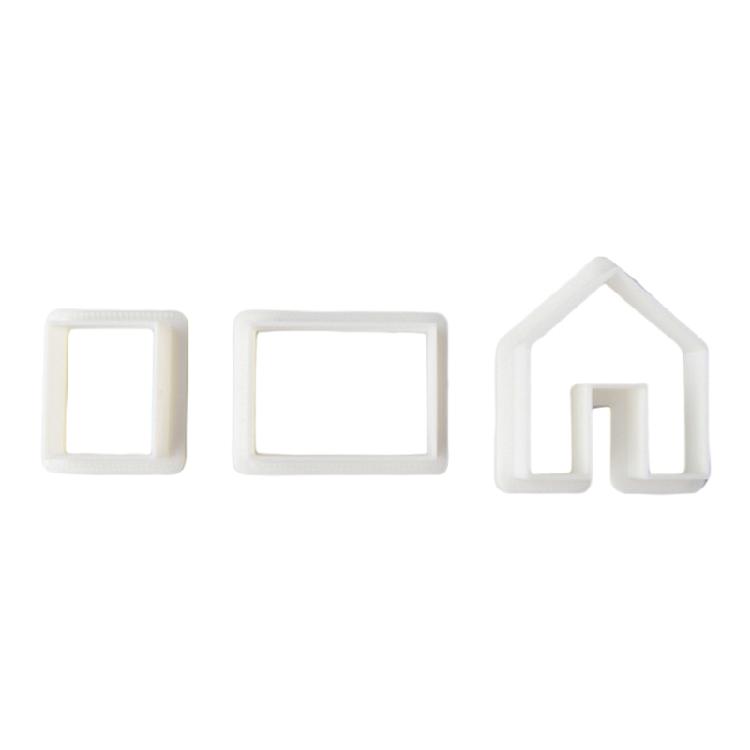 

3 X 3D Cartoon Gingerbread House Shape Fondant Cake Mold Non-Stick Kitchen Home 1