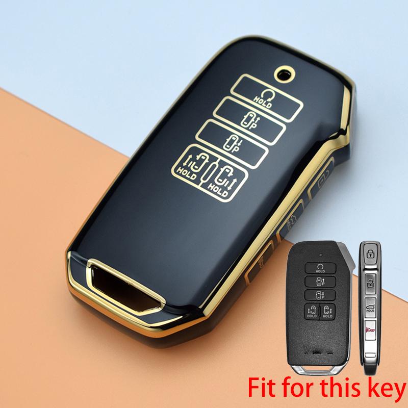 

Чехол для ключей из ТПУ с 9 кнопками для Kia Carnival Sedona 2021 K8 V6 2022 EV6 GT Line 2022 Dl3 Mq4 K5 Grand Sorento, аксессуары 9 Button Key Case чёрный