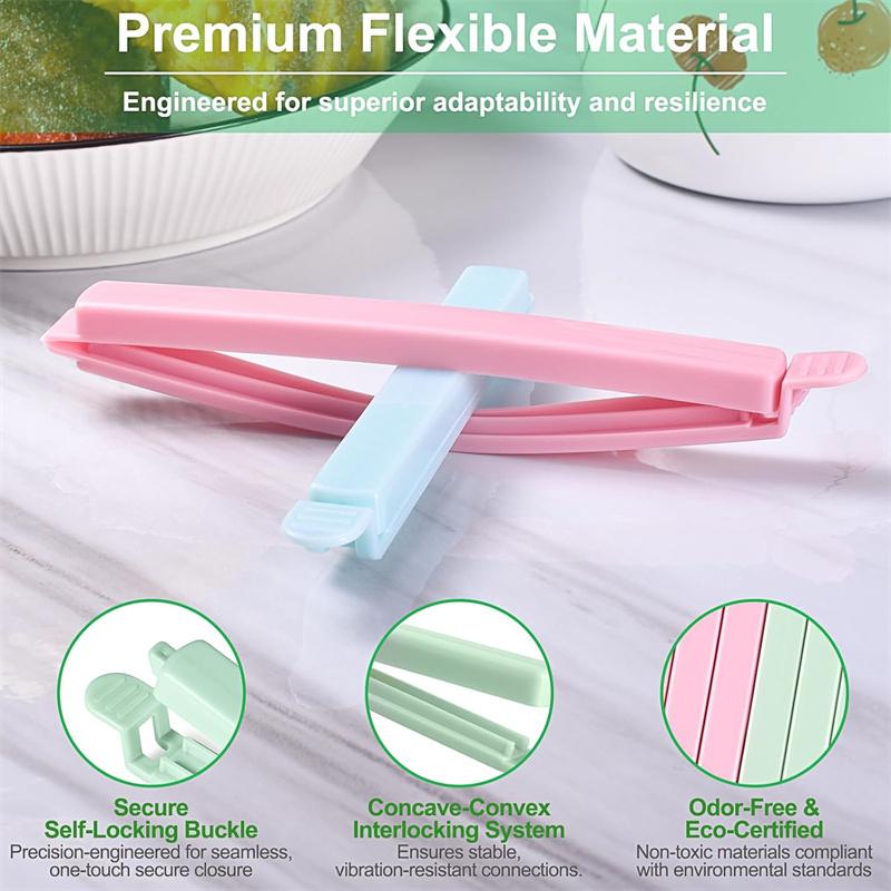 Food Snack Sealing Clip 12/15.5cm Plastic Chip Clips for Food Packages Curved Design Sealing Bag Clips Sealing Food Bag Clips