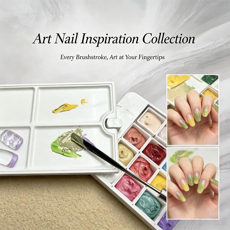 Nail Art Stamping Palette Gel 1Pcs Non-Sticky for Color Mixing Smooth Gradient Ombre Effects Salon Use