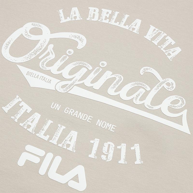 FILA T Shirts Men's Sparrow Oat Crew Neck Moderate Straight Fit F11M439113FLK