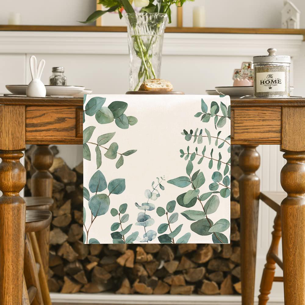 Hydrangea Butterfly Linen Table Runner - Colorful Floral Decor for Kitchen, Dining, or Party