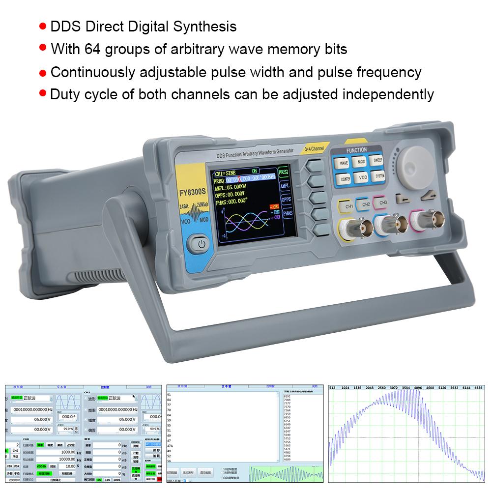 3-Channel Function Signal Generator Arbitrary Waveform Signal Generator 4 TTL Level OutputFY8300S-20M US Plug 100-240V