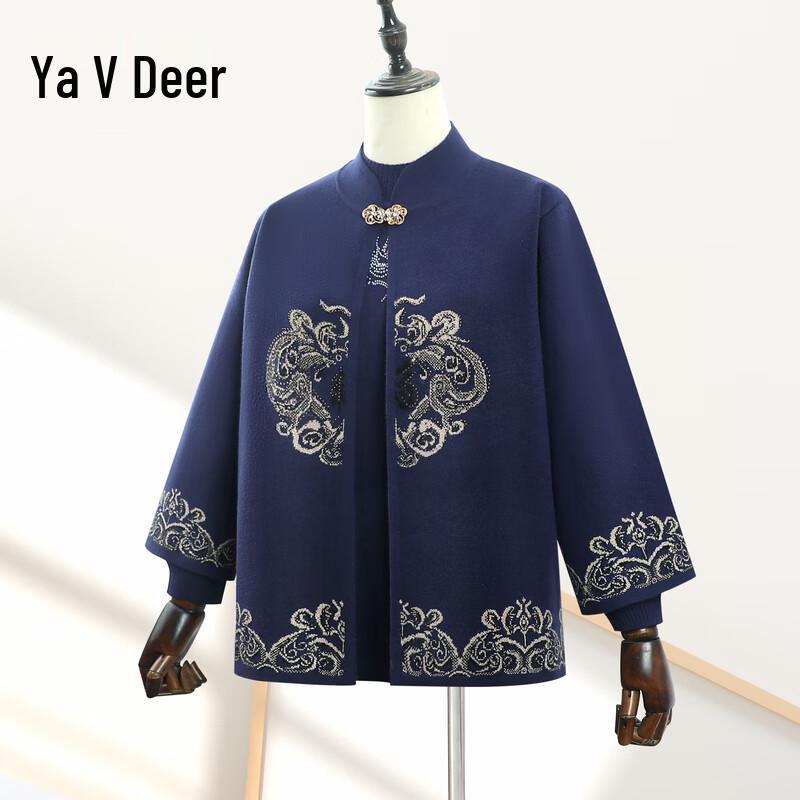 

Yalu 2025 Middle-Aged Women s Chinese Style Knitted Cardigan Set 2XL